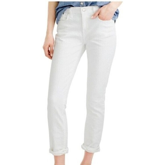 J.CREW Denim - J. Crew White Slim Broken In Boyfriend Jeans 27 Cotton Stretch #C1008